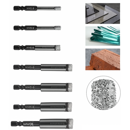 Diamond-Coated Drill Bit Set for Tile & Ceramic