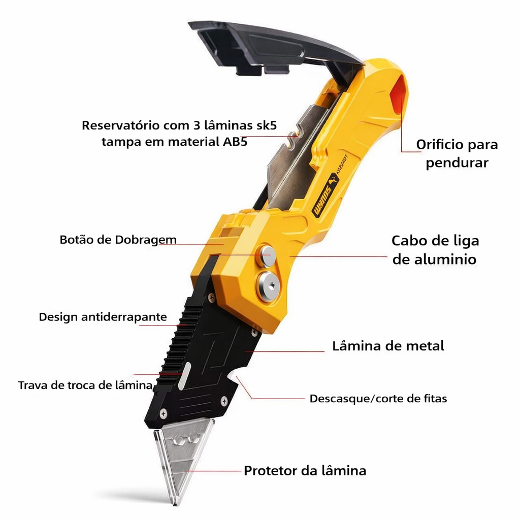 Folding Utility Knife - Multi-Angle SK5 Blade