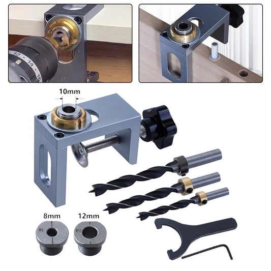 Dowel & Shelf Pin Drilling Guide Jig (8/10/12mm)