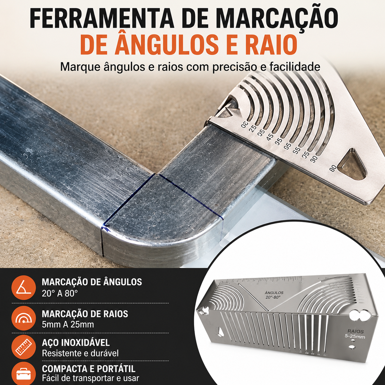 Arc and Angle Marking Gauge - Stainless Steel