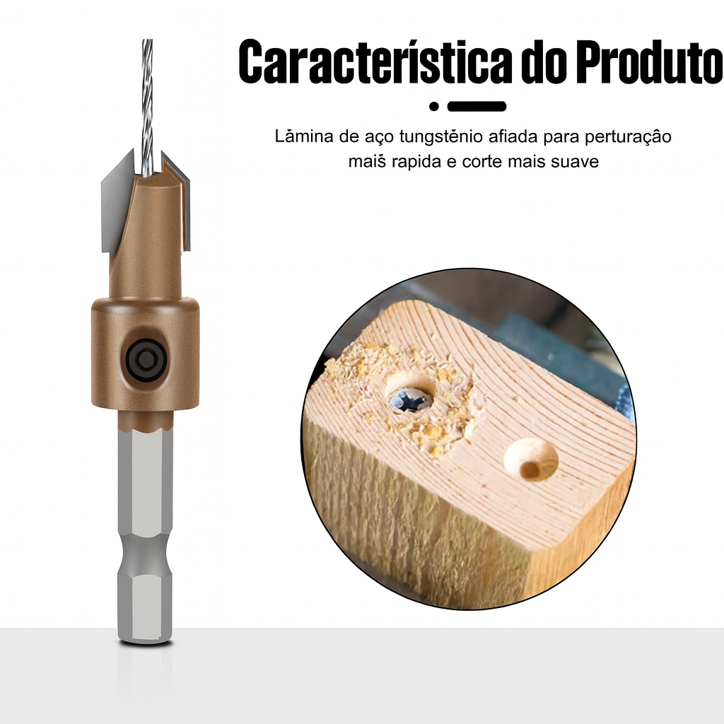 Combination Drill & Countersink Bit - Hex Shank (8mm)