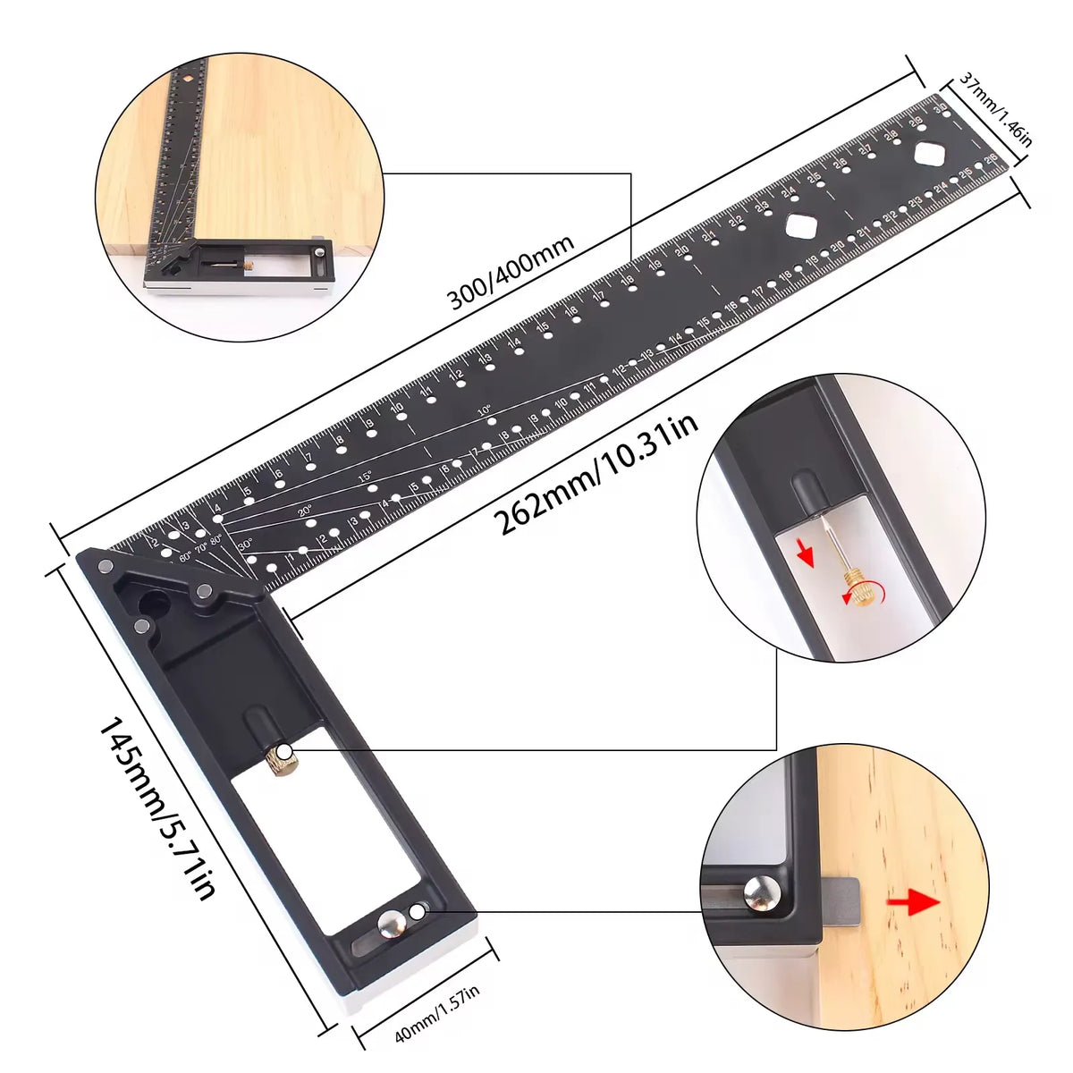 Multi-Function Adjustable Angle Ruler