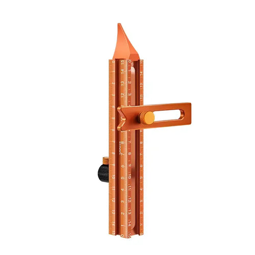 Magnetic marking and positioning ruler, orange