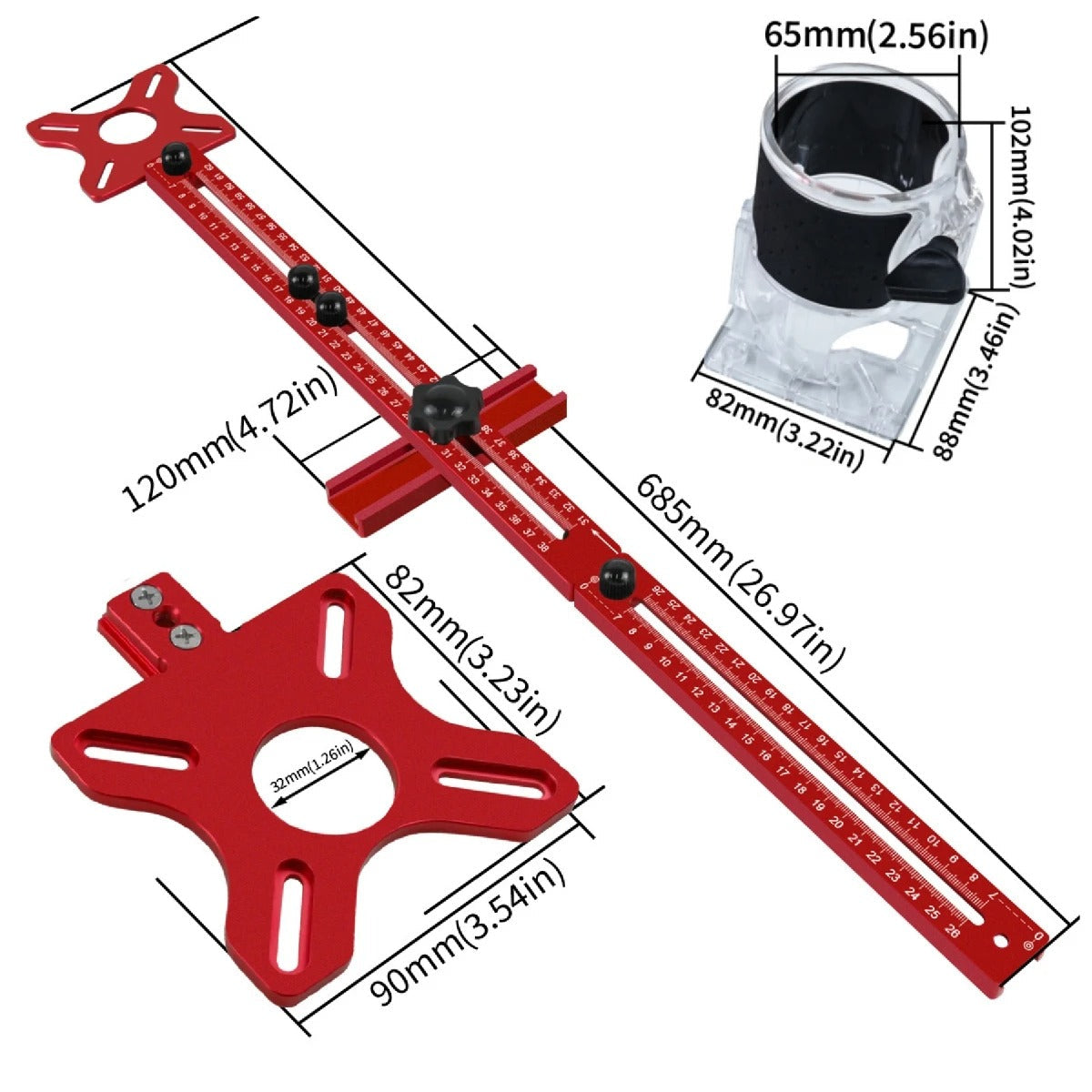 4-in-1 Router Edge Guide for Woodworking