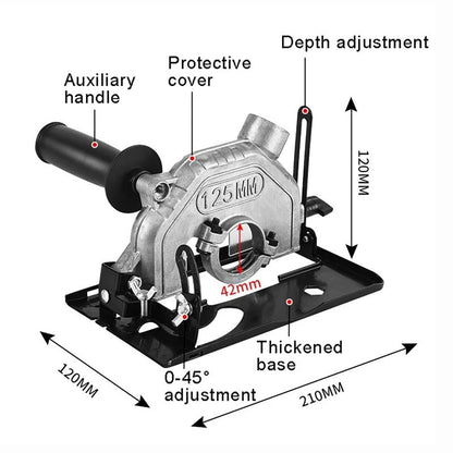 Angle Grinder Cutting Table - Adjustable 0-45 Degrees, Dust Collection